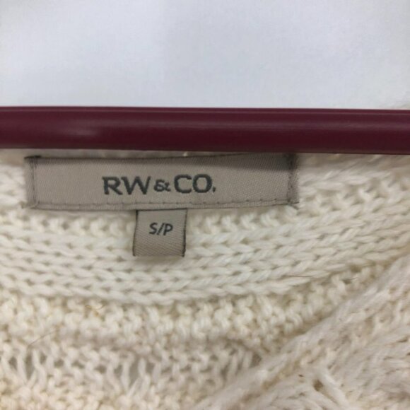 RW&Co Creme cable  knit turtleneck shirt sleeve sweater small - Picture 4 of 12